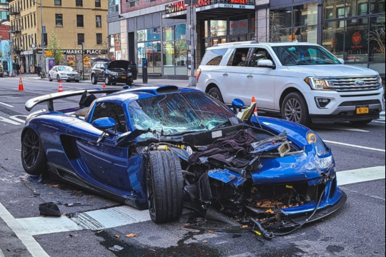 Шикарный Porsche разбили в смятку в Нью-Йорке