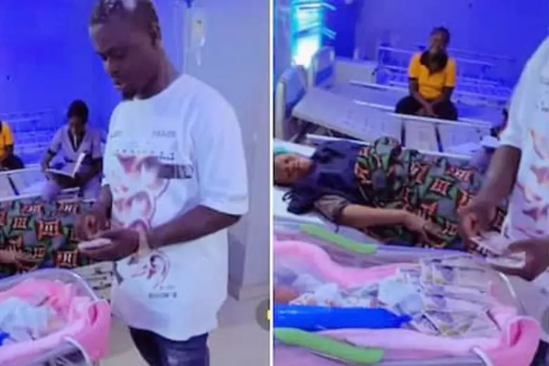 Этот житель Нигерии явно был счастлив стать отцом. Он не только пришёл в больницу, чтобы поприветствовать ребёнка, но и совершил необычный поступок.