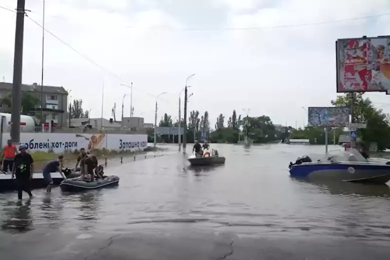 Леонтьев: из Новой Каховки практически полностью ушла вода после ЧС на ГЭС