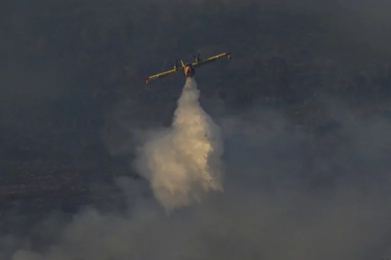 Самолёт Canadair упал при тушении пожара в Греции