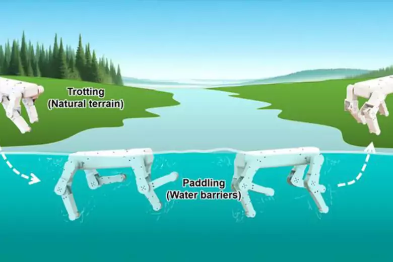 Ученые создали робособаку, которая может держаться на воде и под водой