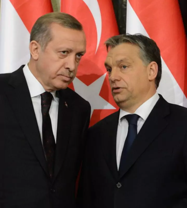 Президент Турции Тайип Эрдоган и премьер-министр Венгрии Виктор Орбан вручили друг другу подарки.