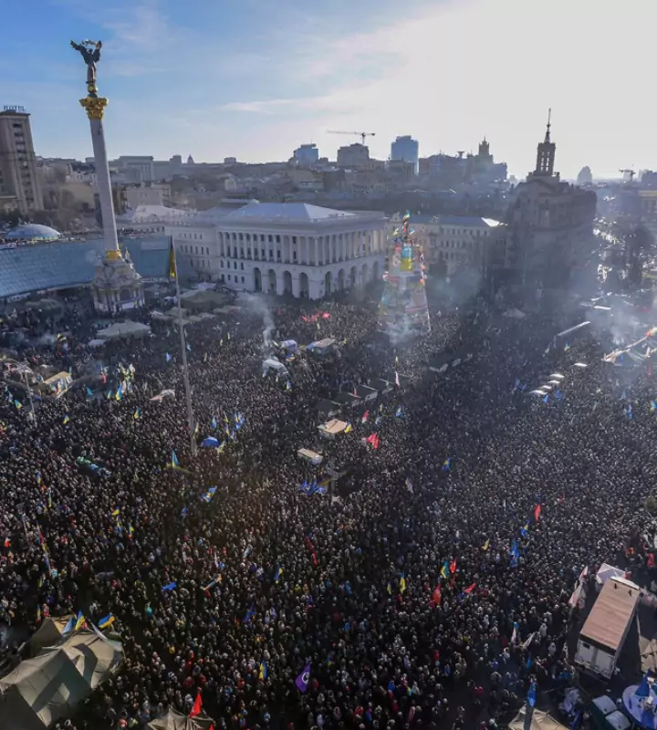 Акцию протеста устроили родственники и друзья насильно мобилизованных украинцев.