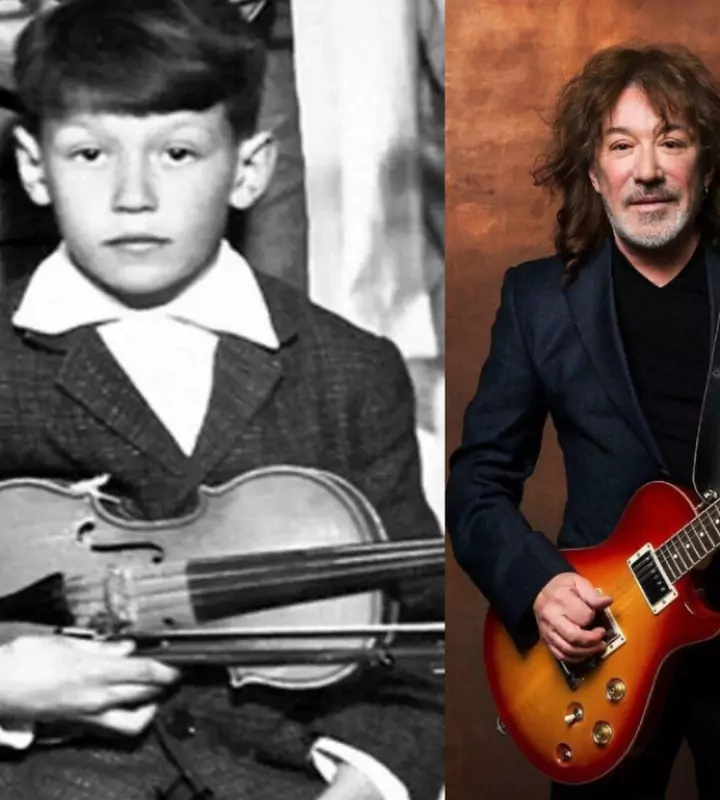 Не скрипка, так гитара - а взгляд-то у Кузьмина с детства не изменился.