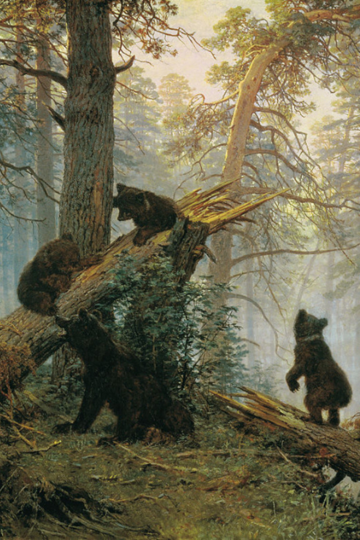 Картину «Утро в сосновом лесу» Иван Шишкин написал не один, а в соавторстве с Константином Савицким, который рисовал медведей.