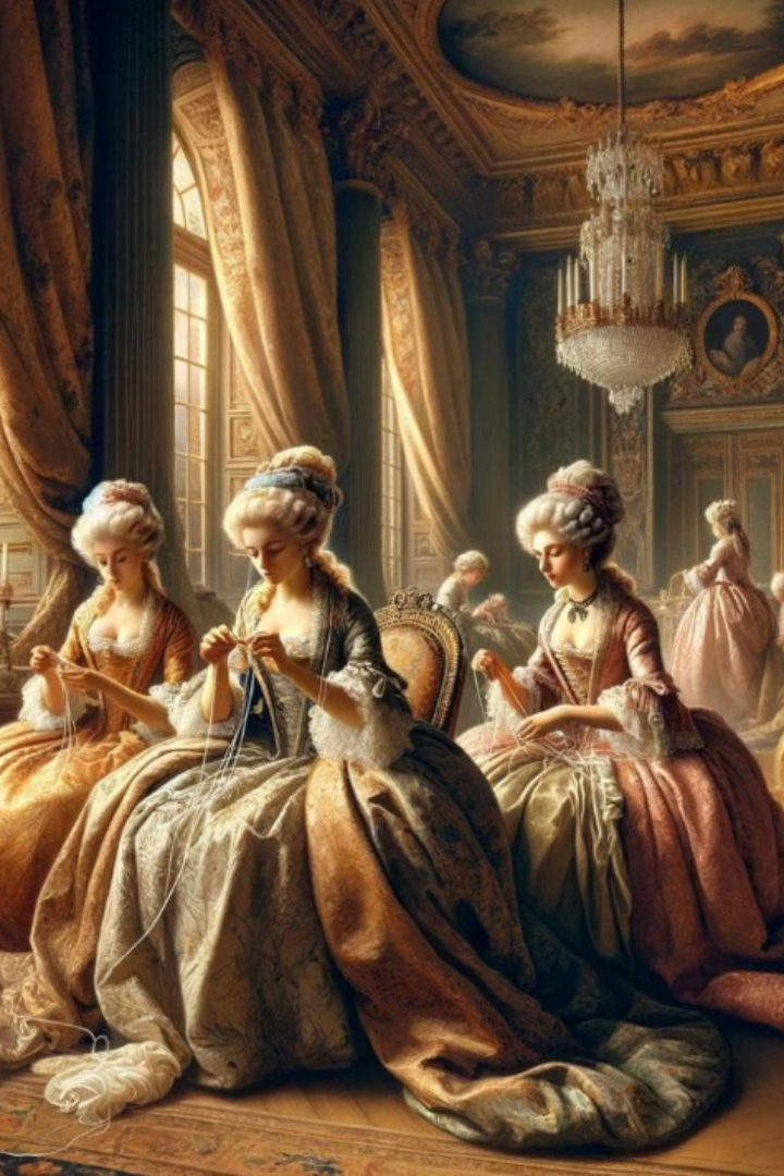 В эпоху Людовика XVI у проживавших в Версале женщин в моду вошёл парфиляж — совместное распутывание сшитых из золотых и серебряных нитей тесьмы, кружев и эполетов. 